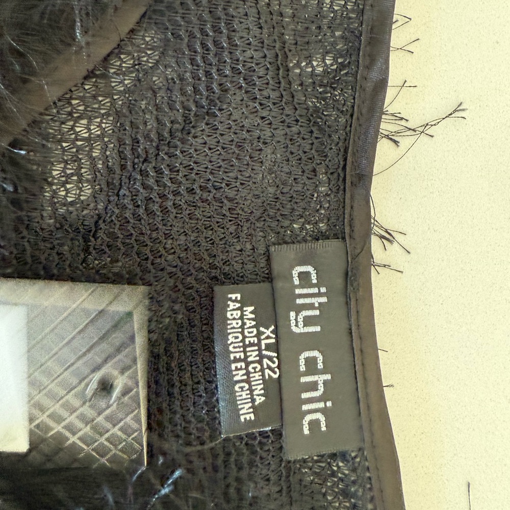 City Chic Black Mesh Top